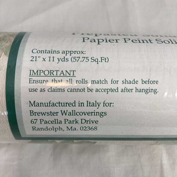 Italian Prepasted Grapes Ivy Solid Sheet Vinyl Wallpaper New 21" x 11 Yds - Picture 4 of 10